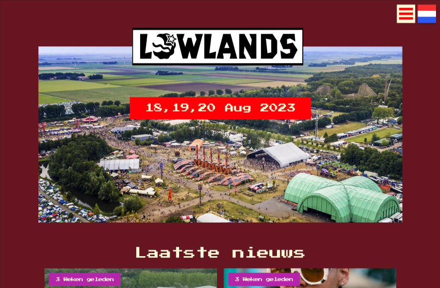 Homepage redesign Lowlands 2023